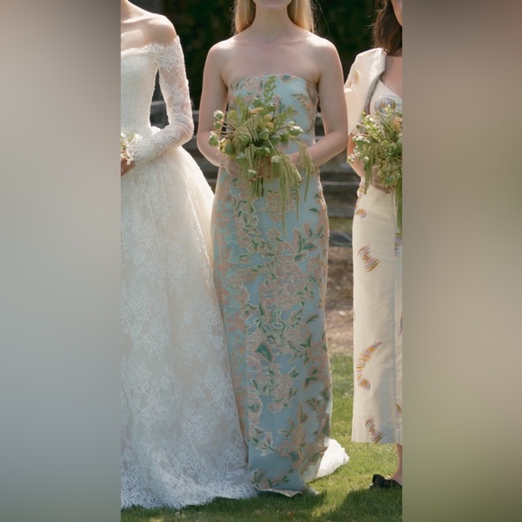 Tory Burch brocade pale blue dress size 0/2 - Picture 1 of 4
